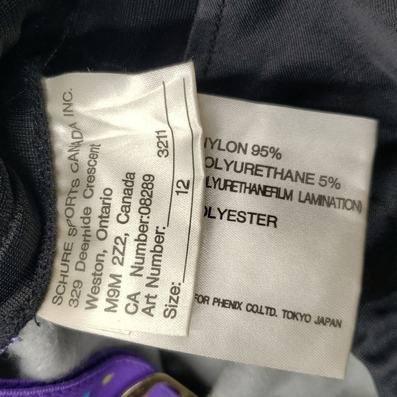 Phenix Women's Ski Snow Board Overall Pants Black Purple Size 12 Retro Vintage - Picture 13 of 16